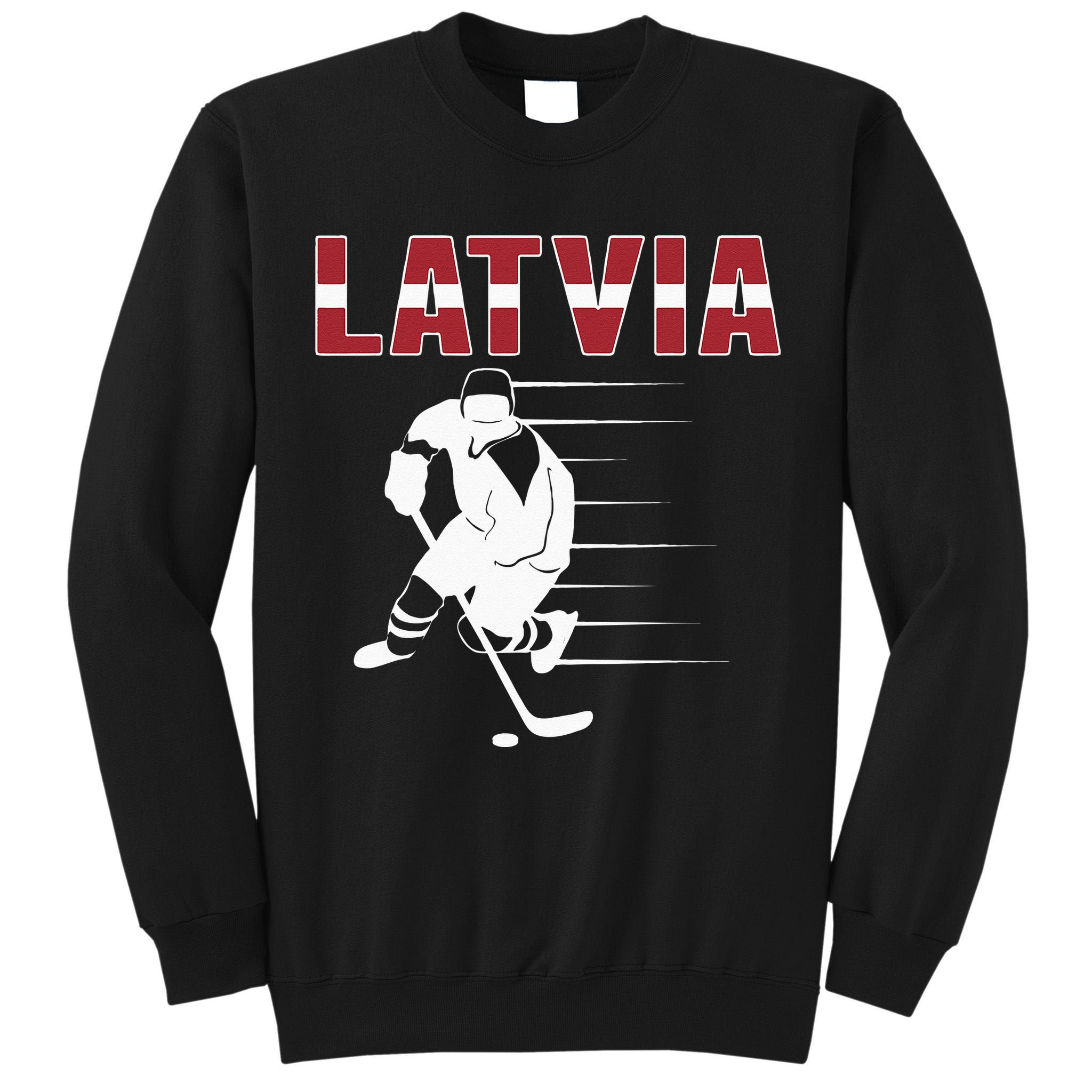 Latvia Ice Hockey Fans Jersey Latvian Hockey Team Supporter Tall Sweatshirt