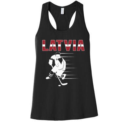 Latvia Ice Hockey Fans Jersey Latvian Hockey Team Supporter Women's Racerback Tank