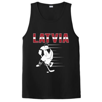 Latvia Ice Hockey Fans Jersey Latvian Hockey Team Supporter PosiCharge Competitor Tank