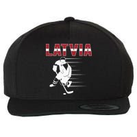 Latvia Ice Hockey Fans Jersey Latvian Hockey Team Supporter Wool Snapback Cap