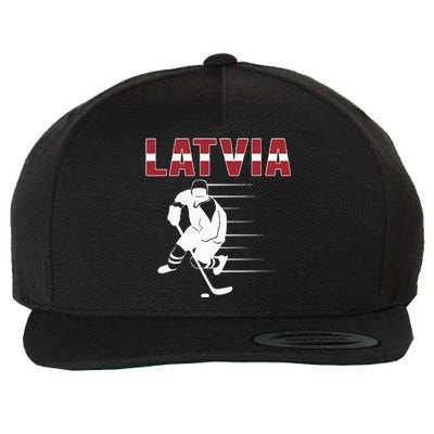 Latvia Ice Hockey Fans Jersey Latvian Hockey Team Supporter Wool Snapback Cap