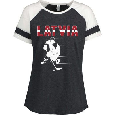 Latvia Ice Hockey Fans Jersey Latvian Hockey Team Supporter Enza Ladies Jersey Colorblock Tee