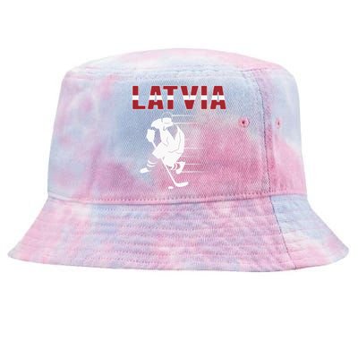 Latvia Ice Hockey Fans Jersey Latvian Hockey Team Supporter Tie-Dyed Bucket Hat