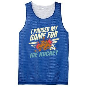 Love Ice Hockey And Video Games Funny Gift Mesh Reversible Basketball Jersey Tank