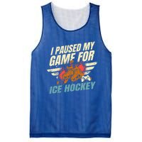 Love Ice Hockey And Video Games Funny Gift Mesh Reversible Basketball Jersey Tank