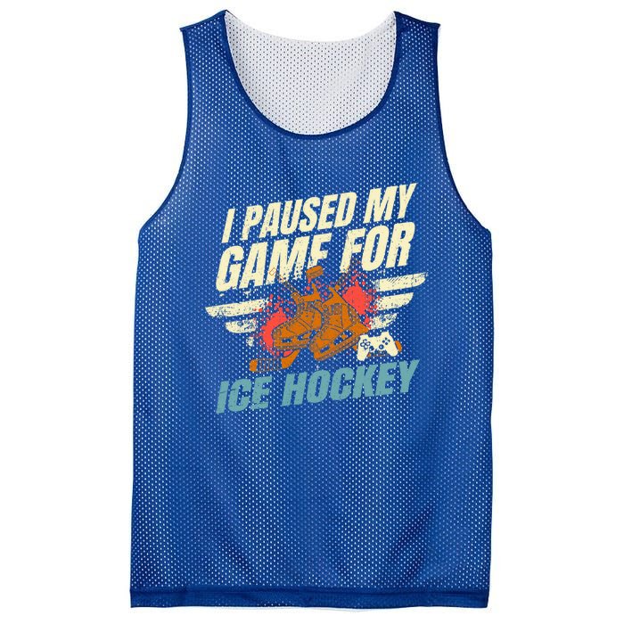 Love Ice Hockey And Video Games Funny Gift Mesh Reversible Basketball Jersey Tank