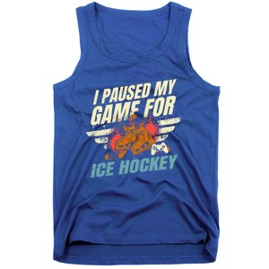 Love Ice Hockey And Video Games Funny Gift Tank Top