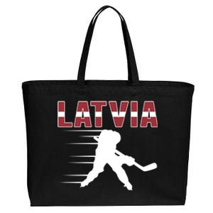 Latvia Ice Hockey Fans Jersey Latvian Hockey Team Supporter Great Gift Cotton Canvas Jumbo Tote