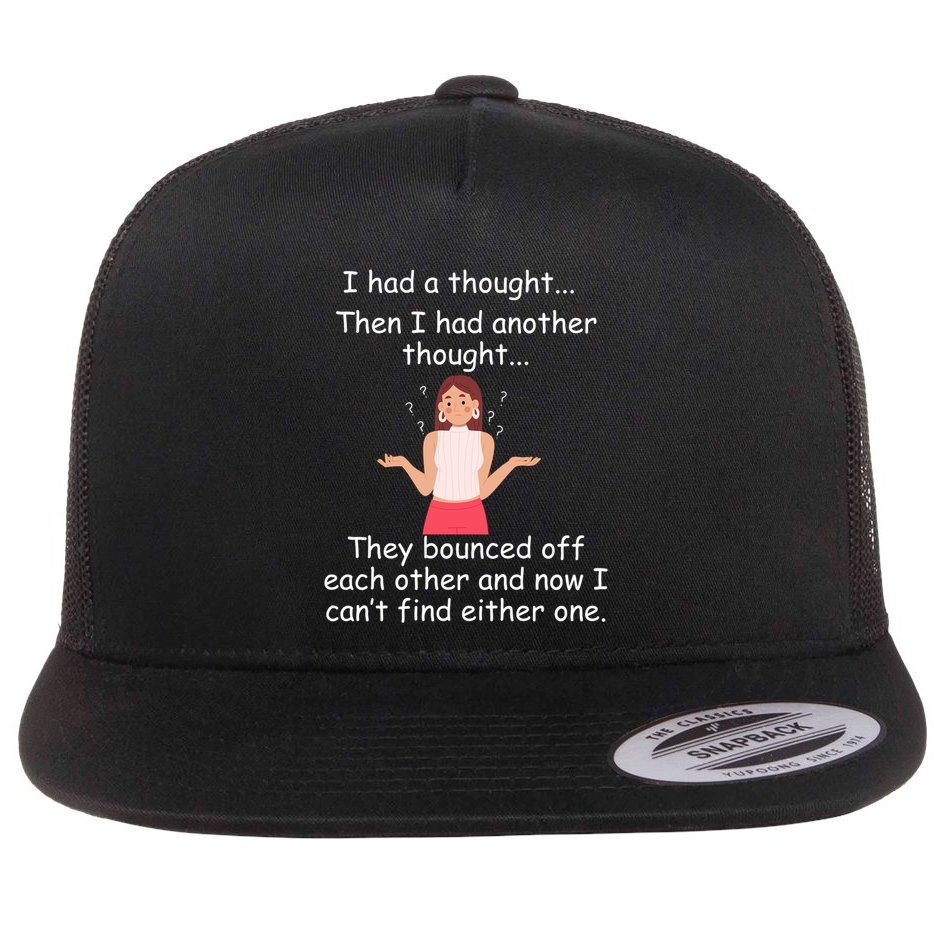 Lady I Had A Thought Funny Sarcastic Old Or Older Person Cool Gift Flat Bill Trucker Hat