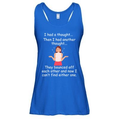 Lady I Had A Thought Funny Sarcastic Old Or Older Person Cool Gift Ladies Essential Flowy Tank