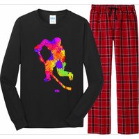 Love Ice Hockey Girls Hockey Gifts Ice Hockey Long Sleeve Pajama Set