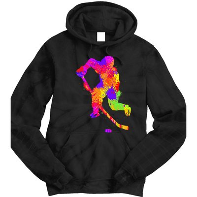 Love Ice Hockey Girls Hockey Gifts Ice Hockey Tie Dye Hoodie