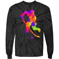 Love Ice Hockey Girls Hockey Gifts Ice Hockey Tie-Dye Long Sleeve Shirt