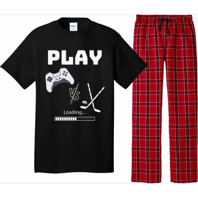 Love Ice Hockey Girls Hockey Gifts Ice Hockey Funny Pajama Set