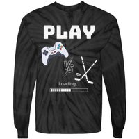 Love Ice Hockey Girls Hockey Gifts Ice Hockey Funny Tie-Dye Long Sleeve Shirt