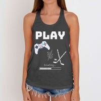 Love Ice Hockey Girls Hockey Gifts Ice Hockey Funny Women's Knotted Racerback Tank