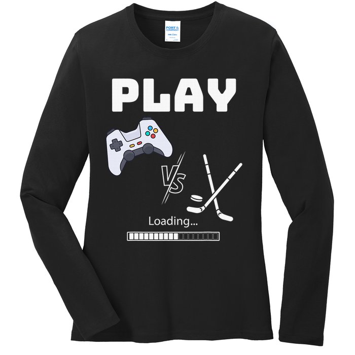 Love Ice Hockey Girls Hockey Gifts Ice Hockey Funny Ladies Long Sleeve Shirt