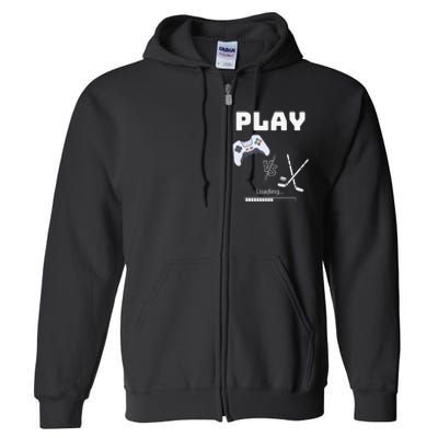 Love Ice Hockey Girls Hockey Gifts Ice Hockey Funny Full Zip Hoodie