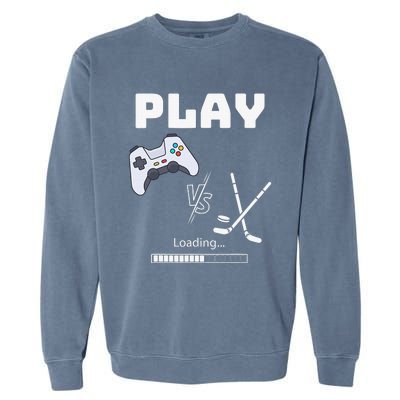 Love Ice Hockey Girls Hockey Gifts Ice Hockey Funny Garment-Dyed Sweatshirt