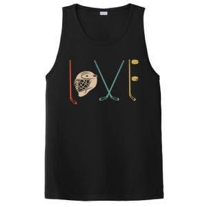 Love Ice Hockey Retro Hockey Sticks Gift PosiCharge Competitor Tank