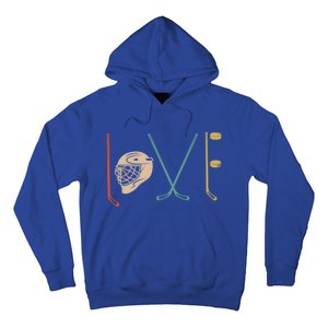 Love Ice Hockey Retro Hockey Sticks Gift Hoodie