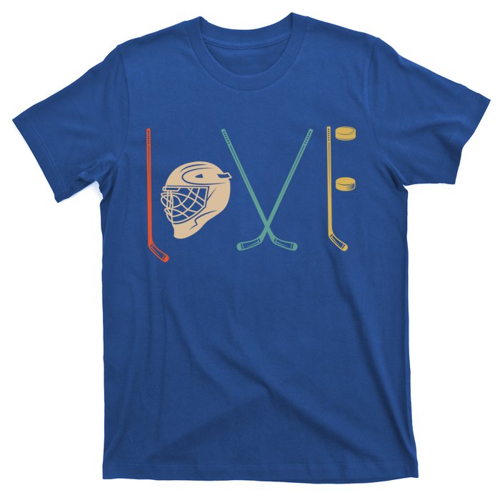 Love Ice Hockey Retro Hockey Sticks Gift T-Shirt