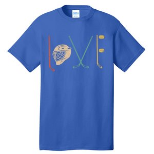 Love Ice Hockey Retro Hockey Sticks Gift Tall T-Shirt