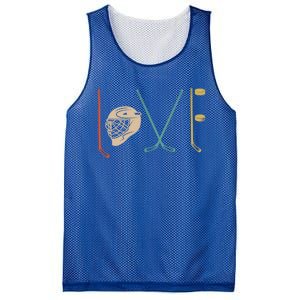 Love Ice Hockey Retro Hockey Sticks Gift Mesh Reversible Basketball Jersey Tank