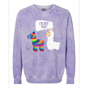 Llama Id Hit That Pinata Mexican Funny Cinco de Mayo Gift Colorblast Crewneck Sweatshirt