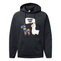 Llama Id Hit That Pinata Mexican Funny Cinco de Mayo Gift Performance Fleece Hoodie