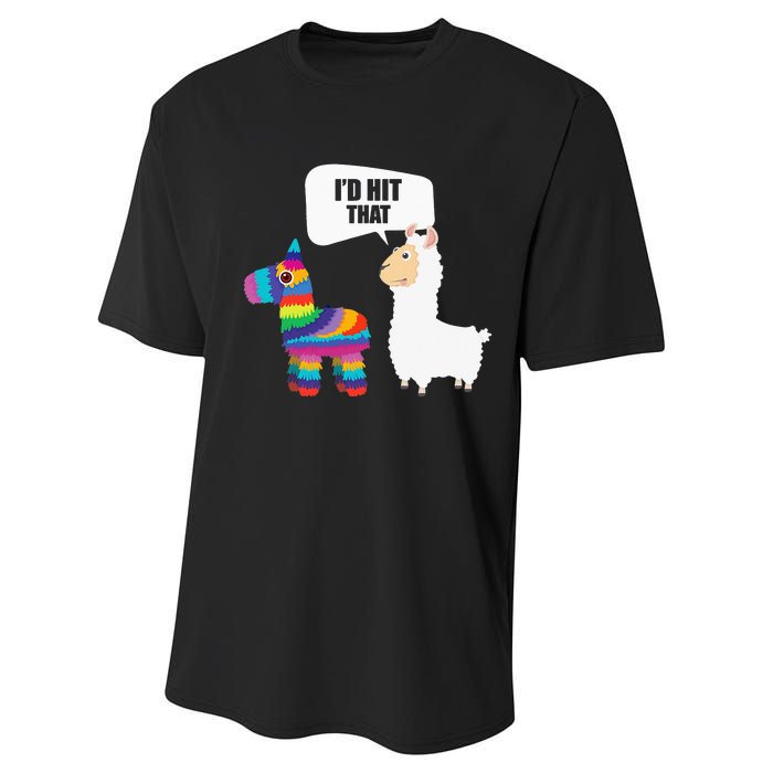 Llama Id Hit That Pinata Mexican Funny Cinco de Mayo Gift Performance Sprint T-Shirt