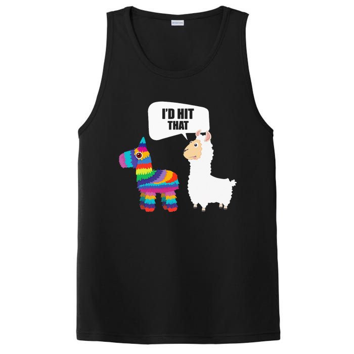 Llama Id Hit That Pinata Mexican Funny Cinco de Mayo Gift PosiCharge Competitor Tank