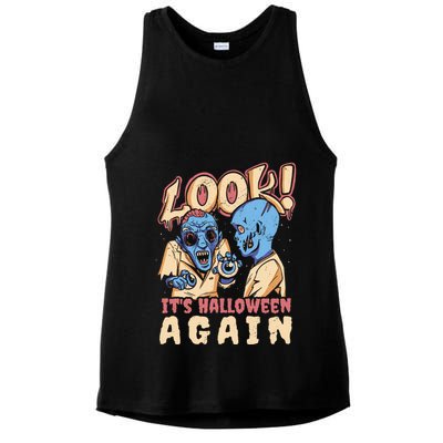 Look It's Halloween Again Ladies PosiCharge Tri-Blend Wicking Tank