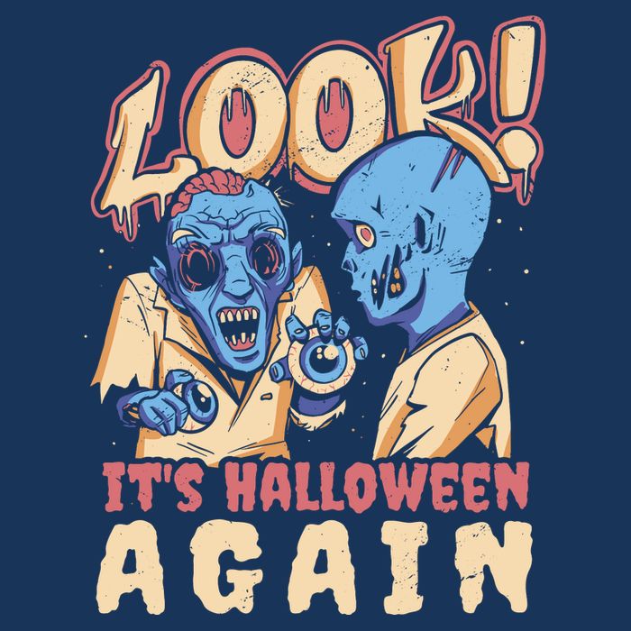 Look It's Halloween Again Drawstring Bag