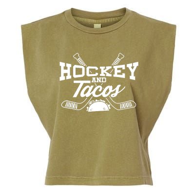 Love Ice Hockey Love Tacos Gift Design Idea Mexican Garment-Dyed Women's Muscle Tee