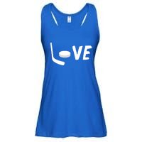 Love Is Hockey Love Hockey Stick And Puck Funny Gift Ladies Essential Flowy Tank