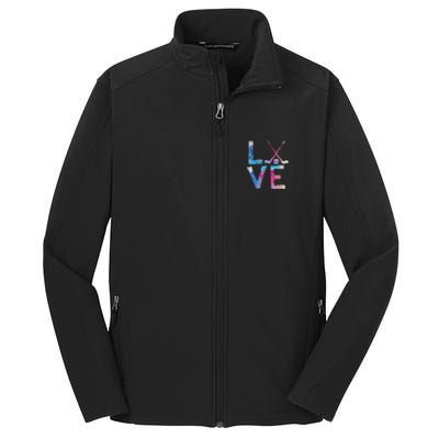 Love Ice Hockey Girls Hockey Gifts Core Soft Shell Jacket