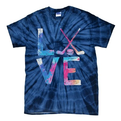 Love Ice Hockey Girls Hockey Gifts Tie-Dye T-Shirt