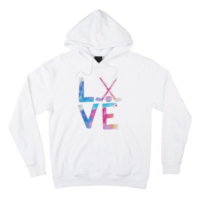 Love Ice Hockey Girls Hockey Gifts Hoodie