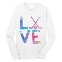 Love Ice Hockey Girls Hockey Gifts Long Sleeve Shirt