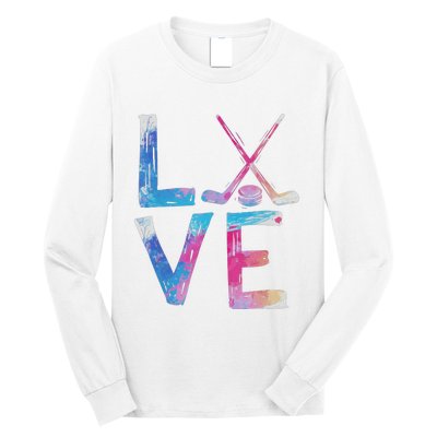 Love Ice Hockey Girls Hockey Gifts Long Sleeve Shirt