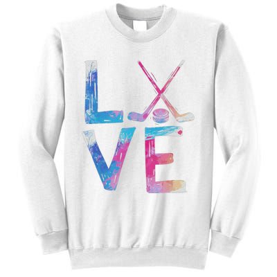 Love Ice Hockey Girls Hockey Gifts Sweatshirt