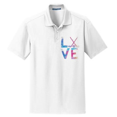 Love Ice Hockey Girls Hockey Gifts Dry Zone Grid Polo