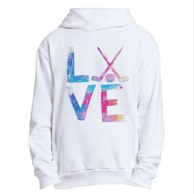 Love Ice Hockey Girls Hockey Gifts Urban Pullover Hoodie