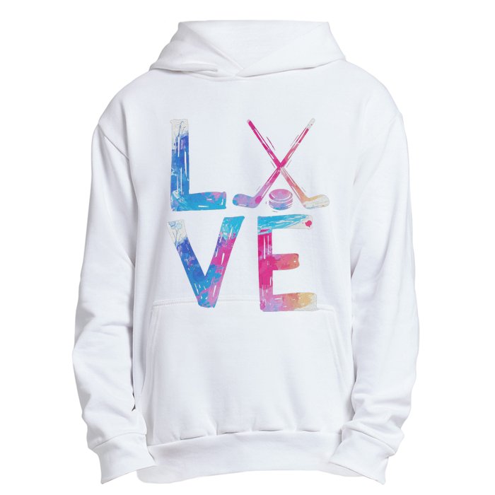 Love Ice Hockey Girls Hockey Gifts Urban Pullover Hoodie