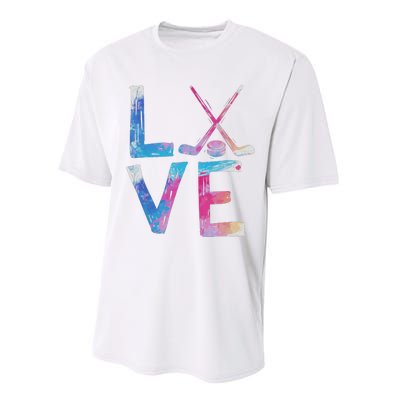 Love Ice Hockey Girls Hockey Gifts Performance Sprint T-Shirt