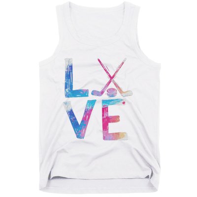 Love Ice Hockey Girls Hockey Gifts Tank Top