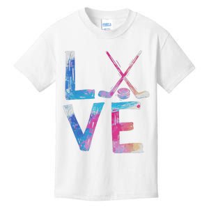 Love Ice Hockey Girls Hockey Gifts Kids T-Shirt