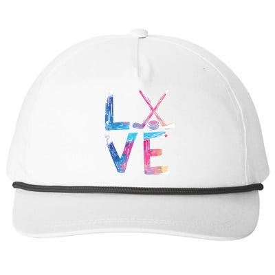 Love Ice Hockey Gifts Womens Ice Hockey Snapback Five-Panel Rope Hat