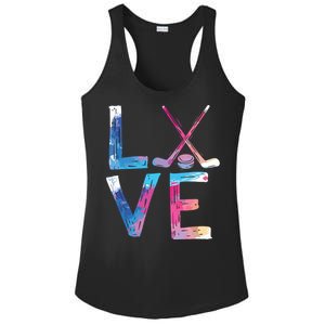 Love Ice Hockey Gifts Womens Ice Hockey Ladies PosiCharge Competitor Racerback Tank